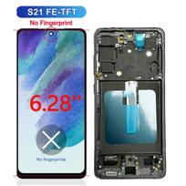 LED Display For Samsung Galaxy S21 FE 5G LCD Display Touch Screen Digitizer For Samsung S21 FE Display Replacement TFT With Frame black