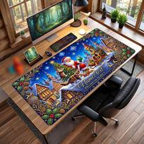 Christmas Printed Mouse Pad Non Slip Desk Mat For Office Gaming Home Use Holiday Gift 30cmx60cm