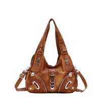Shoulder Bag Crossbody American Retro Leopard Print Tote Fashion Japanese and Korean Trend Y2k Contrasting Color Underarm Handbag brown