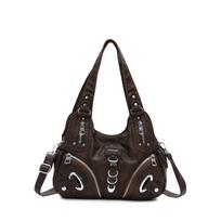 Shoulder Bag Crossbody American Retro Leopard Print Tote Fashion Japanese and Korean Trend Y2k Contrasting Color Underarm Handbag black