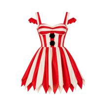 Cosplay new circus soul clown cos costume stage performance costume cosplay halloween dress L raudona