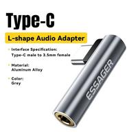 Essager L-shape Type-C to 3.5mm Jack Audio Adapter for iPhone 16 15 Samsung Lighting to 3.5mm Headphone Adapter for iPhone 14 1 6 Type-C TO 3.5mm