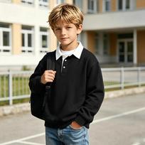 Boys Girls Christmas Hooded Sweatshirt Casual Comfortable Pullover Top for Holiday 120 white
