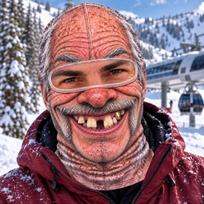 Men's Winter 3D Printed Ski, Funny Face Scarf Hat and for Cold One Size