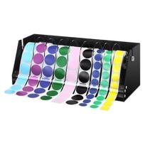 Label Roll Holder for Desk, Acrylic Sticker Storage Rack With Visible Front Feed Design for Office Craft Packing