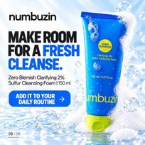 numbuzin Zero Blemish Clarifying 2% Sulfur Cleansing Foam 150ml