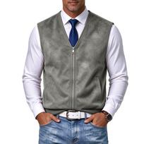 Men's Vest V Neck Zip Up Sleeveless for Casual and Everyday Wear XL