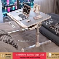 Foldable Height-Adjustable Laptop Desk for Bedside or Dorm white