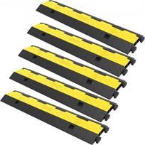 VEVOR kabelių apsaugos rampos 101 x 24,5 x 5 cm, 5 vnt., 2 kanalai, juoda ir geltona