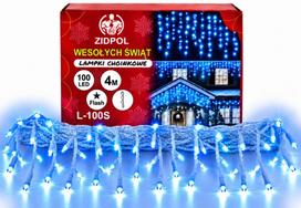 Lauko girlianda 100 LED varvekliai ZIDPOL L-100S su baltu laidu, mėlyna spalva flash
