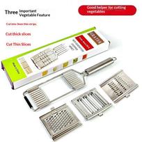 4 In 1 Vegetable Slicer Food Grade Stainless Steel Shredder Cutter for Daily Meal Prep Home Kitchen Usage A3 gray
