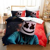 Popular DJ Marshmello 3d Bedding Set Duvet Cover Set Pillowcase Bedclothes Twin Full Queen King Size Bed Linen Set Home Textiles EUR-Single 135x200cm black