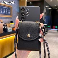 Multi Functional Card Case For Samsung Galaxy A56 A36 A16 A26 A06 A17 A55 A35 A15 S25 FE Wallet Crossbody Strap Lanyard Cover Galaxy A56 gray