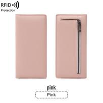 Women's RFID Anti-theft Ultra-thin Wallet with Zipper Closure