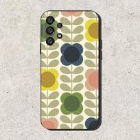 Daugiažiedis Orla Kiely dėklas-folio telefonui Samsung S25,S24,S21,S22,S23,S30,Ultra,S20,Plus,Fe,Lite,Note,10,9,5G Juodas dangtelis Samsung S20fe