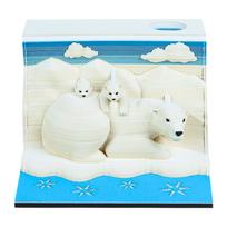 3D Memo Pad Custom Notepad Cute Owl Magic Calendar Paper Cut Bookmark Castle Light Box Kawaii Stationery Birthday Christmas Gift white