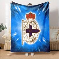 Deportivo A Coruna Crest flanelinis pledas, minkštas poliesteris, modernaus dizaino, tinkamas visais sezonais stovyklavimui, kelionėms, dovanoms šventėms ar gimtadieniams 130x150cm