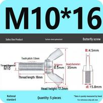 Galvanized Carbon Steel Wing Nut Bolt M4-M12