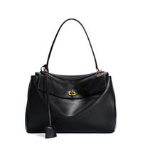 Odinė Rodeo Rankinė Didelės Talpos Kasdienė Tote Paprasta Madinga Universali Peties 29 cm gold buckle black