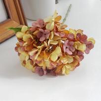 5pcs Artificial Flowers Silk Hydrangea Vase Home Decoration Accessories Wedding Decorative Fake Plants Festival Garland Material 5pcs brown