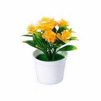 Faux Artificial Rose Bonsai Multicolor Lifelike Pot Plants Gift Simulation Flowers Potted geltona