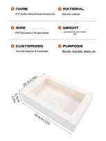 12x8x2.5in Non-Folding Hexagonal Dessert Box - Custom White Cardboard with Window for Cookies 350g White Cardboard white