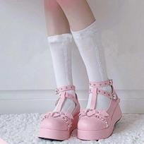 Lolita batai Kawaii batai Loli velniški maži šikšnosparniai stiliaus kaspinėliai demonai tamsūs gotai pankai platforma cosplay lolishoes aukštakulniai 39 rožinė