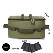 Portable Outdoor Tool Bag for Camping & Picnic: Multi-Compartment Storage for Gas Stove & Cutlery gray
