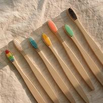 NPE Color Bamboo Toothbrush Season 2 [Biodegradable Wooden Bamboo Toothbrush] Purple beige