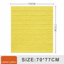 70*77cm 3D Vandeniui atsparios lipnios sienų plokštės Ypač storas XPE putplastis Garso izoliuoti ir apsaugantys nuo smūgių tapetai Svetainės Miegamojo Vaikų kambario dekoras 5pcs geltona