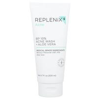 Replenix, Acne, BP 10% Acne Wash + Aloe Vera, 6.7 fl oz (200 ml) white