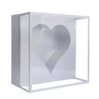 Easy to Use Shatterproof Heart Patterned Flower Holder Presentation Box Upgrades Suitable for Wedding Anniversary Gifts white