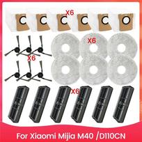ABIY 24PCS Vacuum Brush Dust Bag Filter And Mop Cloth Set For Xiaomi Mijia M40 D110CN Vacuum Cleaner Replacement Parts