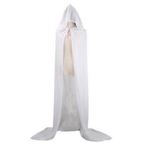 Christmas velvet halloween grim reaper cloak long hooded cape unisex devil witch wizard christmas cosplay red death cloak 60cm-23.6inch&Bleach white