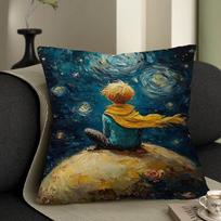 The Little Prince Anime Pillow Gift Home Office Decoration Bedroom Sofa Car Cushion Cover Case 45x45 24x24Inch gray