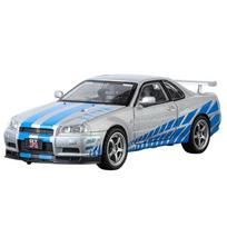 1/32 Nissan GTR R34 Skyline Gatvės Automobilio Versija Superautomobilis Metalinis Modelis Automobilis Lydinio Metalas Automobilio Interjero Aksesuarai Ornamentas Automobiliai Berniukas sidabras