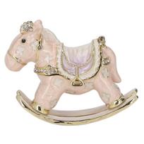 Pony Trinket Box Cute Animal Zinc Alloy Eye Catching Multi Purpose Metal Jewelry Box for Dressing white