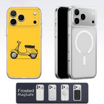 Moto Dviratis V-Vespa Telefono dėklas iPhone 17,16,15,14,13,12,11,Pro,Max,Plus,E,Air,Mini Magsafe Skaidrus iPhone14Plus yellow