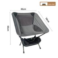 Wow Outdoor Swivel Moon Chair: Portable Ultra-light Folding Camping & Beach Chair for Kids with Backrest gray
