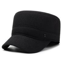 Outdoor Use Cycling Cold Proof Ear Protection Heat Retaining Cap Dad Grandpa Fleece Lined Winter Hat For All-Match Trendy For Daily Adjustable black
