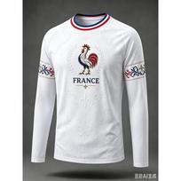 2026 France Gallic Rooster Pattern Printed T-shirt Quick Dry Breathable Long Sleeve Tops Outdoor Sports Football Jersey Unisex 5XL