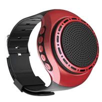 Laikrodis su Bluetooth garsiakalbiu ir FM radiju, nešiojamas, skirtas lauko sportui, bėgiojimui, dėvimas, mini garsiakalbis, belaidis žemų dažnių garsiakalbis raudona