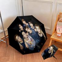 Kpop Group Poses Vibrant Outdoor Shoot Folding Umbrella Suitable For All Seasons Travel Umbrella Sun Umbrella Light Three-fold umbrella