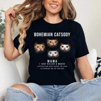 Bohemiškas Catsody Mama, aš ką tik nužudžiau pelę Katės parodija T-shirt XL brown