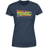 Back To The Future Classic Logo Women's T-Shirt - Navy 130 blue