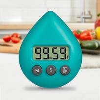 Water Drop Shape Countdown Timer Large LCD Display Waterproof Bathroom Clock Precise Timer  Study