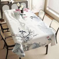 Chinese Plum Flower Multi-Use Rectangle Tablecloth - Waterproof For Dust Cover, Picnics & Tables 55x70