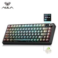 Aula F75 MAX Wireless Mechanical Keyboard With TFT Screen and Knob Gasket RGB Backlight Gaming Keyboard in 75% Layout Hot-Swap