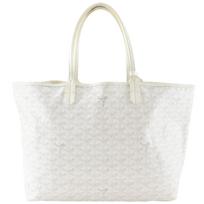 GOYARD Saint Louis PM Tote Bag Gojardin Saint Louis White canvas/leather Women Used