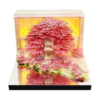 Acrylic Protective Shell Desk Calendar 3D Time Piece Carved Tree Memo Pad 2026 with Multi-color Decorative Paper LED Light Tear-off Panda Christmas B